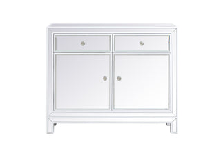 38 inch mirrored end table in white 
