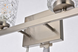 Cassie 4 lights bath sconce in satin nickel with clear shade