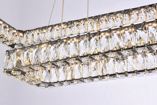 Monroe 50 inch LED triple rectangle pendant in black