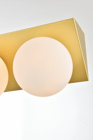 Jillian 3 light Brass and frosted white Bath Sconce