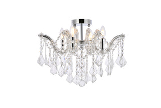 Maria Theresa 4 light Chrome Flush Mount Clear Royal Cut Crystal