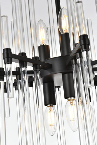 Sienna 17 inch crystal rod pendant in black