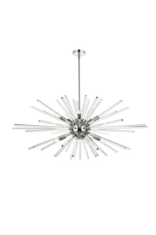 Sienna 46 inch crystal rod pendant in chrome