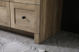 54 Inch SIngle Bathroom Vanity In Natural Oak