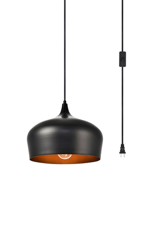 Nora 1 Light Black plug-in pendant