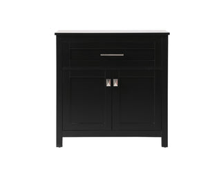 30 Inch Wide Bathroom Storage Freestanding Cabinet In Black