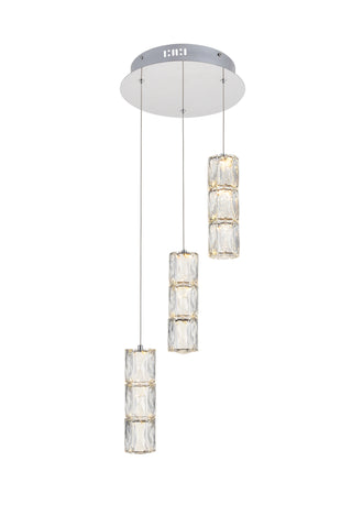 Polaris LED light Chrome Pendant Clear Crystal