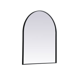 Metal Frame Arch Mirror 30x36 Inch in Black