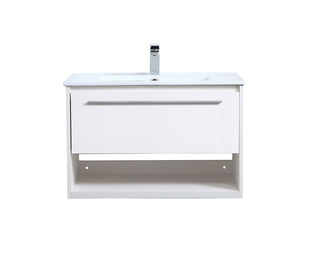 30 inch  Single Bathroom Floating Vanity in White