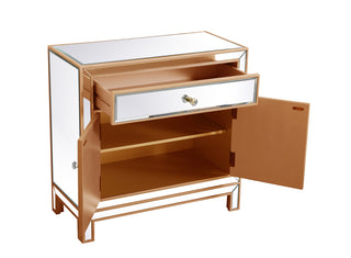 29 in. mirrored cabinet in antique gold