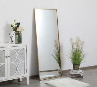 Metal frame rectangle mirror 24 inch in Brass