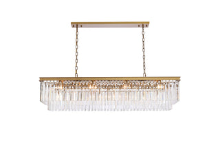 Sydney 60 inch rectangle crystal chandelier in satin gold