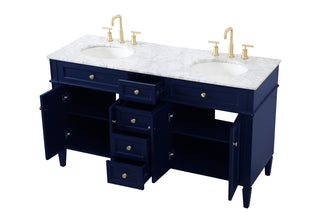 60 inch double bathroom vanity in blue