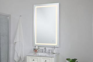 Helios 30in x 48in Hardwired LED mirror with touch sensor and color changing temperature 3000K/4200K/6400K