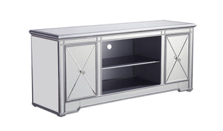 60 in. mirrored TV stand in antique silver