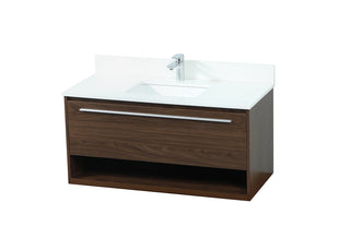 40 inch Single bathroom vanity in walnut with backsplash