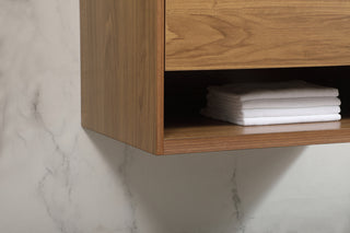 30 inch Single bathroom vanity in walnut brown with backsplash