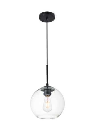 Baxter 1 Light Black Pendant With Clear Glass