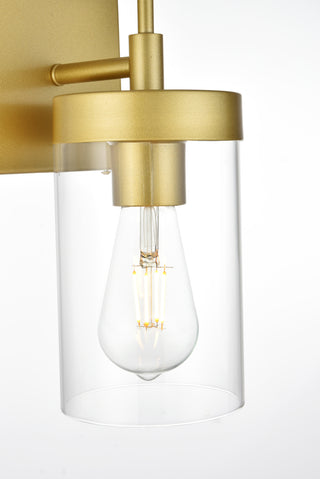 Benny 1 light Brass and Clear Bath Sconce