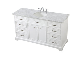 60 inch Single bathroom vanity in white