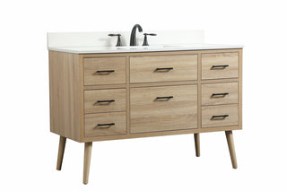 48 inch Single bathroom vanity in mango wood with backsplash