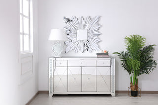 60 in clear crystal mirrored credenza
