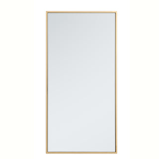 Metal frame rectangle mirror 18 inch in Brass