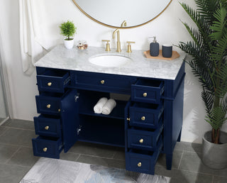 48 inch Single bathroom vanity in blue