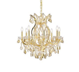 Maria Theresa 9 light Gold Chandelier Golden Teak (Smoky) Royal Cut Crystal