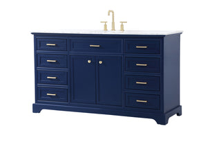 60 inch Single bathroom vanity in blue