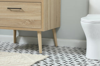 30 inch Single bathroom vanity in mango wood with backsplash