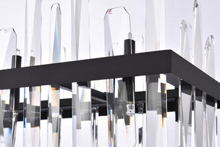 Serena 30 inch crystal rectangle chandelier in black