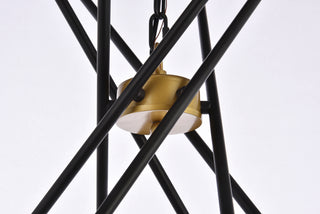 Casen 32 inch pendant in black and brass