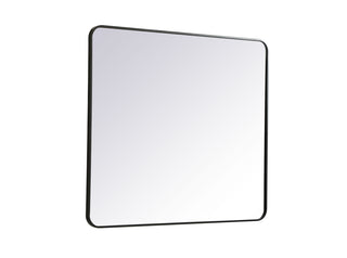 Soft corner metal rectangular mirror 36x40 inch in Black