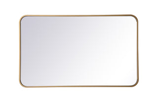 Soft corner metal rectangular mirror 22x36 inch in Brass