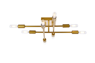 Script 8 lights brass flush mount