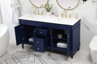 60 inch double bathroom vanity in blue