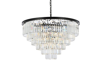 Sydney 33 light Matte Black Chandelier Clear Royal Cut Crystal