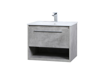 24 inch  Single Bathroom Floating Vanity in Concrete Grey