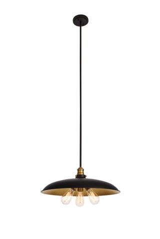 Anders Collection Chandelier D20.5 H6.5 Lt:3 Black and Brass Finish