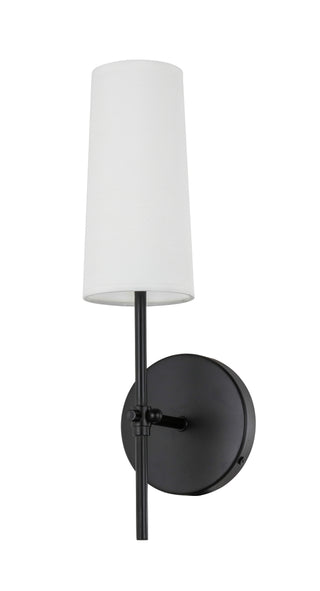 Mel 1 light Black and White shade wall sconce