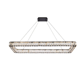 Monroe 50 inch LED Single rectangle pendant in black