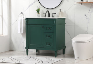 32 inch Single bathroom vanity in green