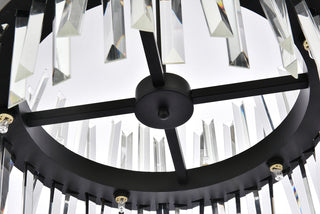 Serephina 20 inch crystal round pendant light in black