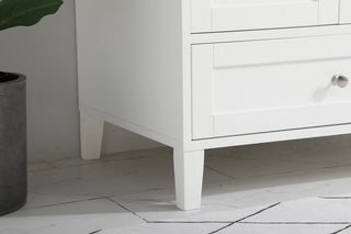 42 inch Single Bathroom Vanity in White with Backsplash