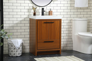 24 inch Single bathroom vanity in Teak