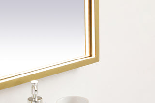 Pier 20x36 inch LED mirror with adjustable color temperature 3000K/4200K/6400K in brass