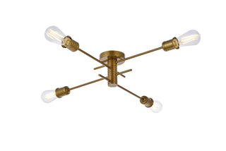 Xavier 4 lights flush mount in brass