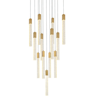 Weston 13 lights pendant in satin gold