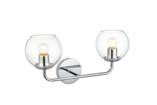 Genesis 2 light Chrome and Clear Bath Sconce